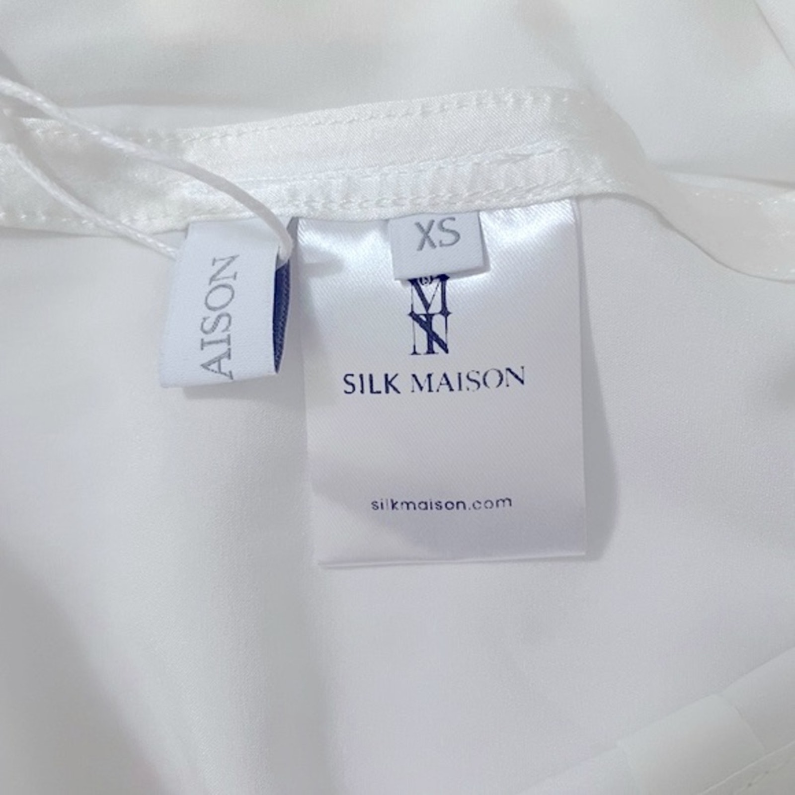 Nwt Silk Maison Side Slit Silk Culotte Jumpsuit Pearl White Sizexs — image 6 of 8